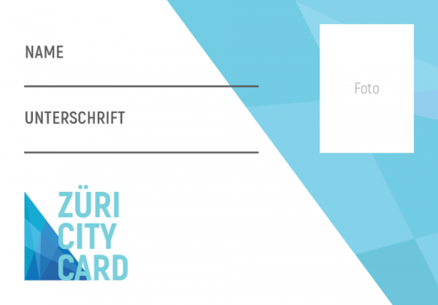 Die Züri City Card mit einem leeren Platz für Name, Unterschrift und Foto.