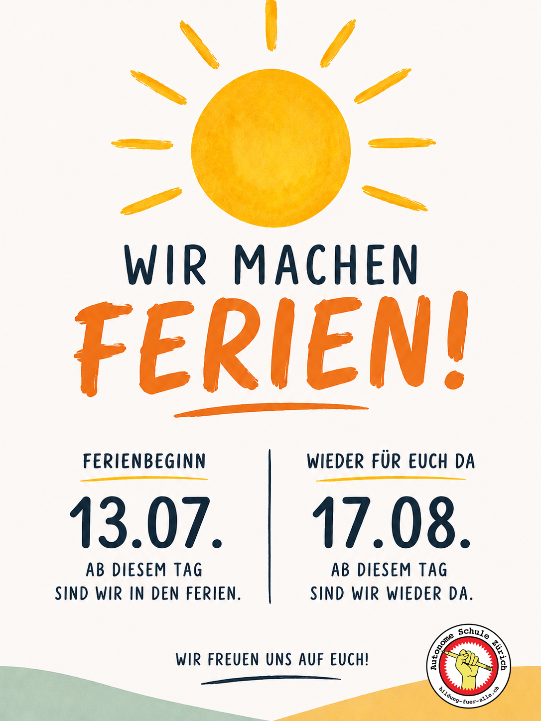 Sommerferien 2026 – Summer Holidays – Vacances d’été – Літні канікули